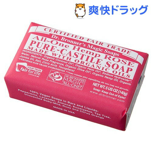 ドクターブロナー マジックソープバー ローズ(140g)【マジックソープ(Dr.Bronner)】[Dr.ブロナー 洗顔石鹸]