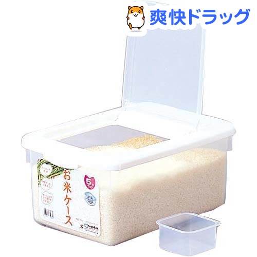 お米ケース 5kgタイプ ホワイト(1コ入)[米びつ 米びつ]...:soukai:10242735