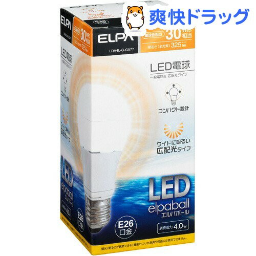 エルパ 30W形一般電球A形LED電球 広配光 E26口金 電球色 LDA4L-G-G57…...:soukai:10400359