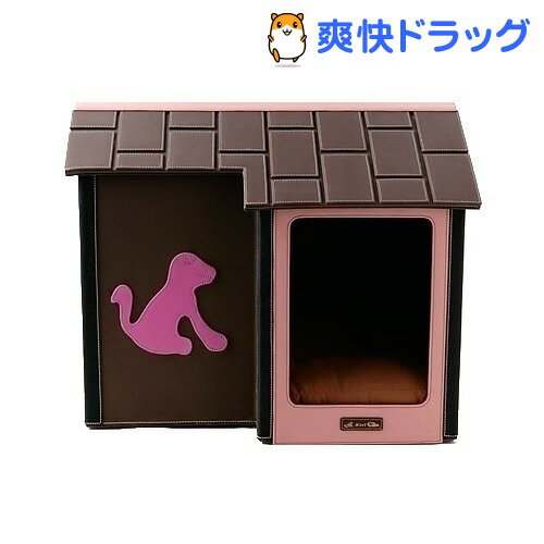 玄関付きピンクの犬シルエットの室内用ハウス(1コ入)[犬用品 ハウス・犬小屋]