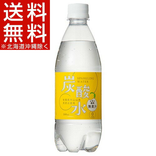 国産 天然水仕込みの炭酸水 レモン(500mL*24本入)[炭酸水 500ml 24本 強炭酸水]【...:soukaidrink:10001694