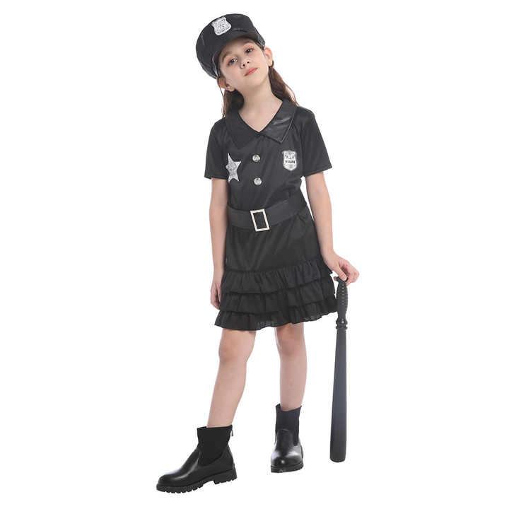 子供用警察コスチューム 女の子向け ハロウィン カーニバル パーティー 役割遊び おしゃれ 手錠付き <strong>インターポール</strong>服