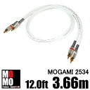 モガミ【 MOGAMI 2534 WHITE 】(白)RCA オーディオケーブル 12.0ft (3.66m)【赤白ペア】