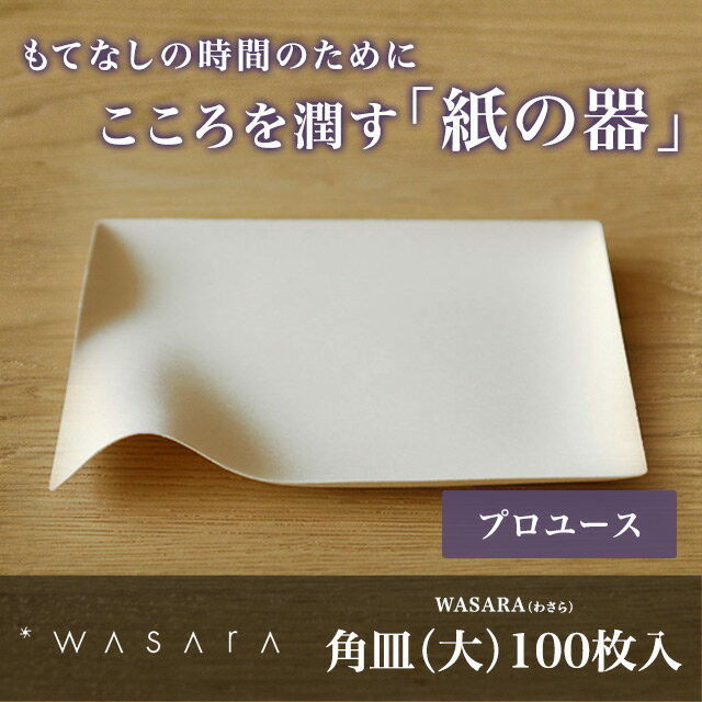 【プロユース100枚入り】紙皿/ 使い捨て/アウトドア/パーティ/容器/大皿/和皿 【WASARA-...:sourire-f:10000614