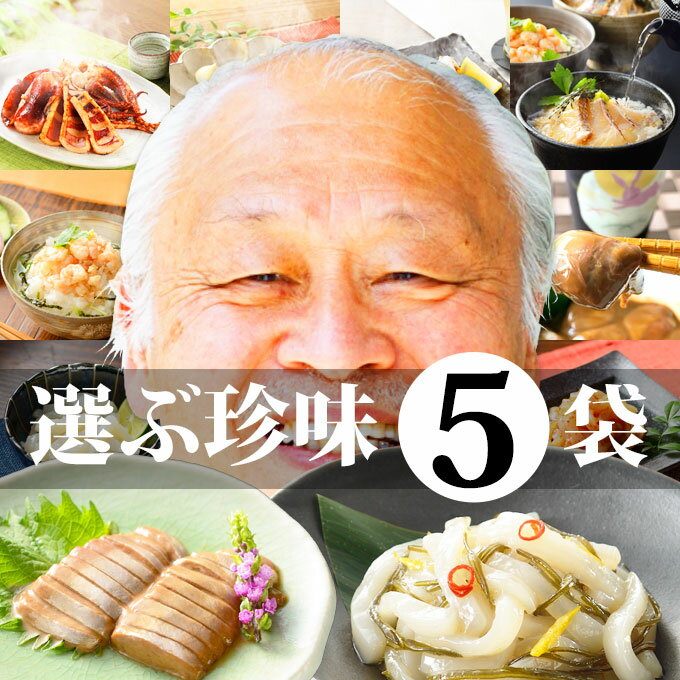 【父の日 早割 10%OFF】石川県 能登 応援【選ぶ 珍味 5袋 セット】（いかの塩辛 イカキムチ イカゴロ(わた/肝) 他）一人暮らし 海産物の福袋 送料無料 一人暮らし 海産物 高級 お取り寄せ 海鮮 お返し あす楽 冷凍<strong>グルメ</strong> <strong>ギフト</strong> 父の日 年中無休