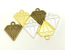 3262★ 金属チャーム ダイヤモンド A 10個入り 18...