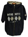 DOUCE KETTYケティー 半袖ジップパーカー M 黒♭激安 トレーナー 5400円以上ご購入で送料無料【BIG2nd大阪店】【170111】 古着【中古】【レディース】【1705s50】