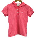 adidas GOLF ストライプ 半袖 ゴルフ パーカ ポロ シャツ S ピンク 激安% メール便可 5400円以上ご購入で送料無料【BIG2nd大阪店】【170529】古着【中古】【レディース】【s50】