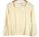 未使用 SM2サマンサモスモス ドット柄 レース切替長袖Tシャツ M 生成り ▼ メール便可 5400円以上ご購入で送料無料【BIG2nd福岡店】【170520】古着【中古】【レディース】