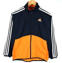 adidas アディダス 長袖ジャケット ウインドブレーカー 150cm 紺×オレンジ ● 5400円以上ご購入で送料無料【BIG2nd福岡】【170602】古着【中古】【キッズ】