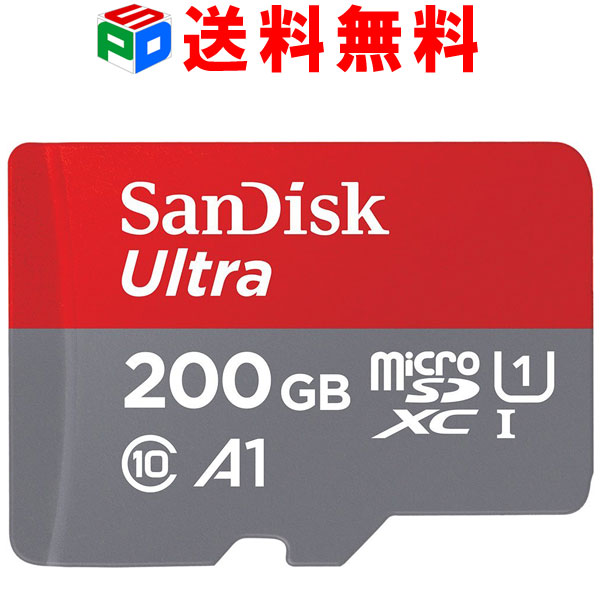 microSDXC 200GB SanDisk TfBXN UHS-I 100MB/s U1 FULL HD AvœK Rated A1Ή COpbP[Wi SATF200NA-QUAR   NӃZ[