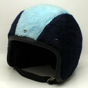 【在庫有 即納】【送料無料】FAKE FUR NAVY × LIGHT BLUE 60cm ビンテージスモールジェットヘルメットオープンフェイスbellベルbucoブコshmタチバナ立花