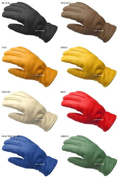 【在庫有 即納】【10,000円（税別）以上お買上で送料無料】CHURCHILL GLOVE（チャーチルグローブ）ELECTRIC BLUE ブルー青色ディアスキンスクーター自動二輪車冬夏秋春プレーン裏地なし手袋手ぶくろレザー本革ディアスキンアメリカ高級防寒対策保温シンプルハンドルグリップ