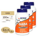 ★★3個セット GABA(ギャバ) +ビタミンB6 500mg 100粒 NOW Foods(ナウフーズ)