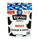 ローシュガーワッフルクッキー ミニサイズパウチ クッキー&クリーム 100g(3.55oz)Rip Van Wafels(リップバンワッフルズ)