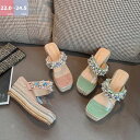 キラキラシューズ 厚底サンダルミュール ジュートサンダル レディース 厚底ミュール ウェッジソール 痛くない 歩きやすい おしゃれ パール付 かわいい 美脚 ウェッジソール サンダル レディース ヒール 黒 ミセス 靴 歩きやすい 疲れない 靴 ハイヒールミュール
