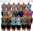 水着 フィットネス水着 レディース セパレート多彩なプリント柄のランニングタイプ9M/11L/1