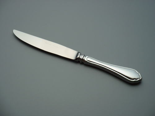 洋白銀器フルール　ディナーナイフ（最中柄）鋸刃付