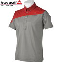 le coq sportif GOLF メンズ ゴルフ ボタンダウン 半袖 ポロシャツ QG2966 カラー:N382チャコールグレー 16sscz