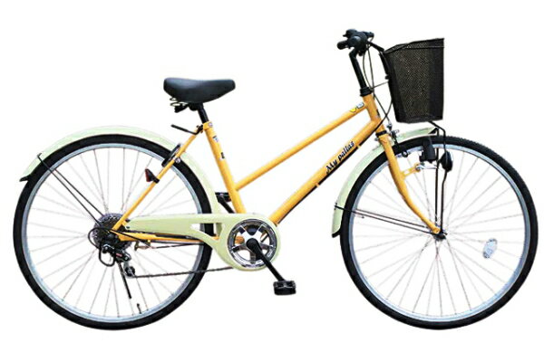 マイパラス 26インチ自転車 M-501 シティサイクル26・6SP パンプキン【送料無料】カギ・バスケット・ライト・6段変速
