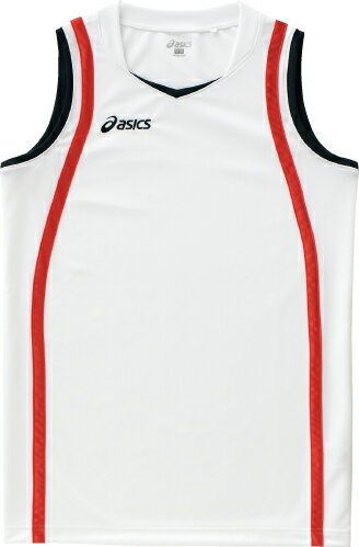 アシックス バスケットボール レディース Wsゲームシャツ XB2352 ホワイト/レッド