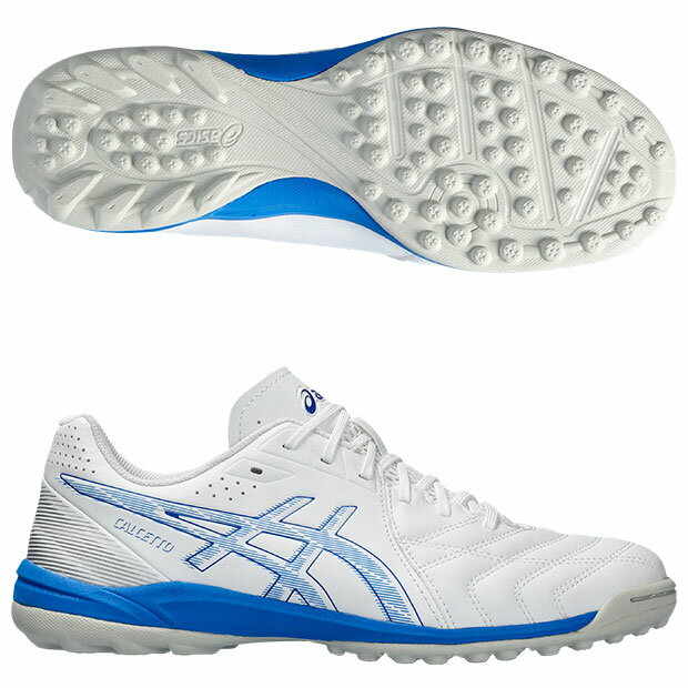 カルチェット WD 9 TF　ホワイト×エレクトリックブルー　【asics|アシックス】サッカーフットサルトレーニングシューズ1113a038-101