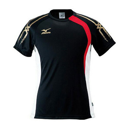 MIZUNO（ミズノ） トレーニングアパレル メンズ ゼロスタイルTシャツ ブラック／レッド A60TF-20396