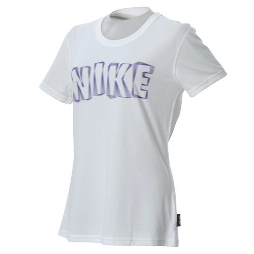 NIKE（ナイキ） トレーニングアパレル レディース DRI−FIT NIKE S／S Tシャツ ホワイト／クラブパープル 477623 100