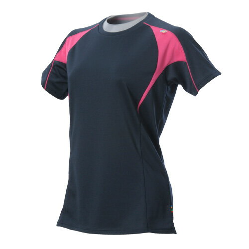 SPORTS AUTHORITY（スポーツオーソリティ） ランニングアパレル レディース 半袖Tシャツ ダークネイビー／フラッシュピンク 2012 F12-56-063 BKI