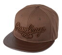 ローリングス (Rawlings) 6パネル 合皮フラットバイザーキャップ-ブラウン/ブラウン 野球 帽子 キャップ 練習着 BR/BR AAC11S06