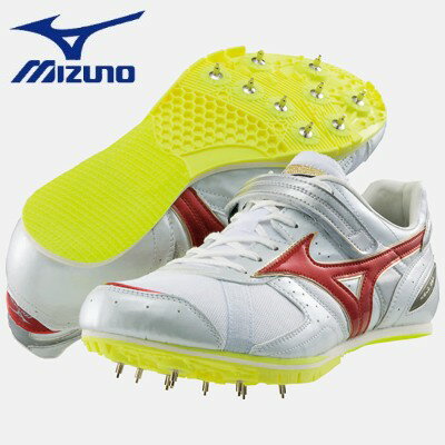 【走幅跳専用】　フィールド　ジオ　LJ-U　ホワイト×レッド　【MIZUNO-ミズノ】　陸上スパイク/ランスパ