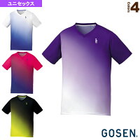 【テニス・バドミントン ウェア（メンズ/ユニ） ゴーセン】ゲームシャツ／ユニセックス（T1716）の画像