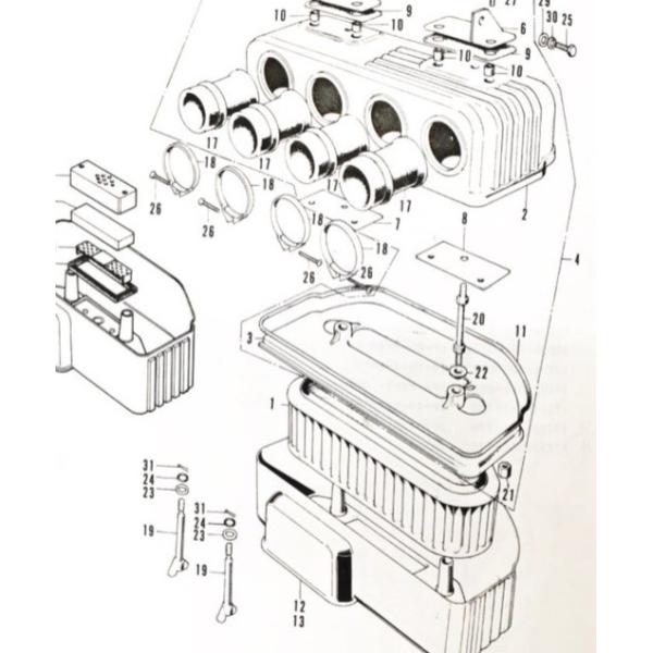CB750K0/K1/K2　エアクリーナーエレメント　(エアエレメント　エアフィルター)　図中(1番)　17211-405-000 (17211-300-020 17211-341-000より品番統一) 170K17211405000