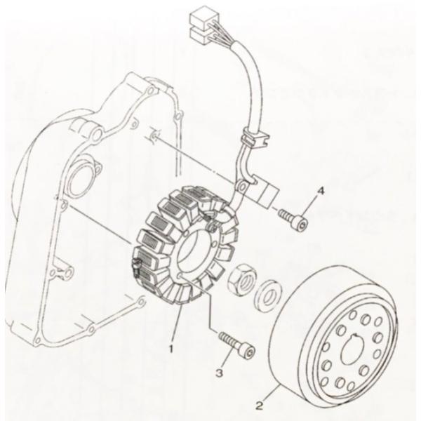 マジェスティ250マジェスティC(SG03J)　ステーター　(ジェネレーター)　図中(1番)　5GM-81410-01 (5GM-81410-00　より品番統一) 337K5GM-81410-01