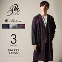 日本製 フランネルチェック KIMONO ガウン アウター メンズ コートUPSCAPE AUDIENCE(アップスケープオーディエンス)