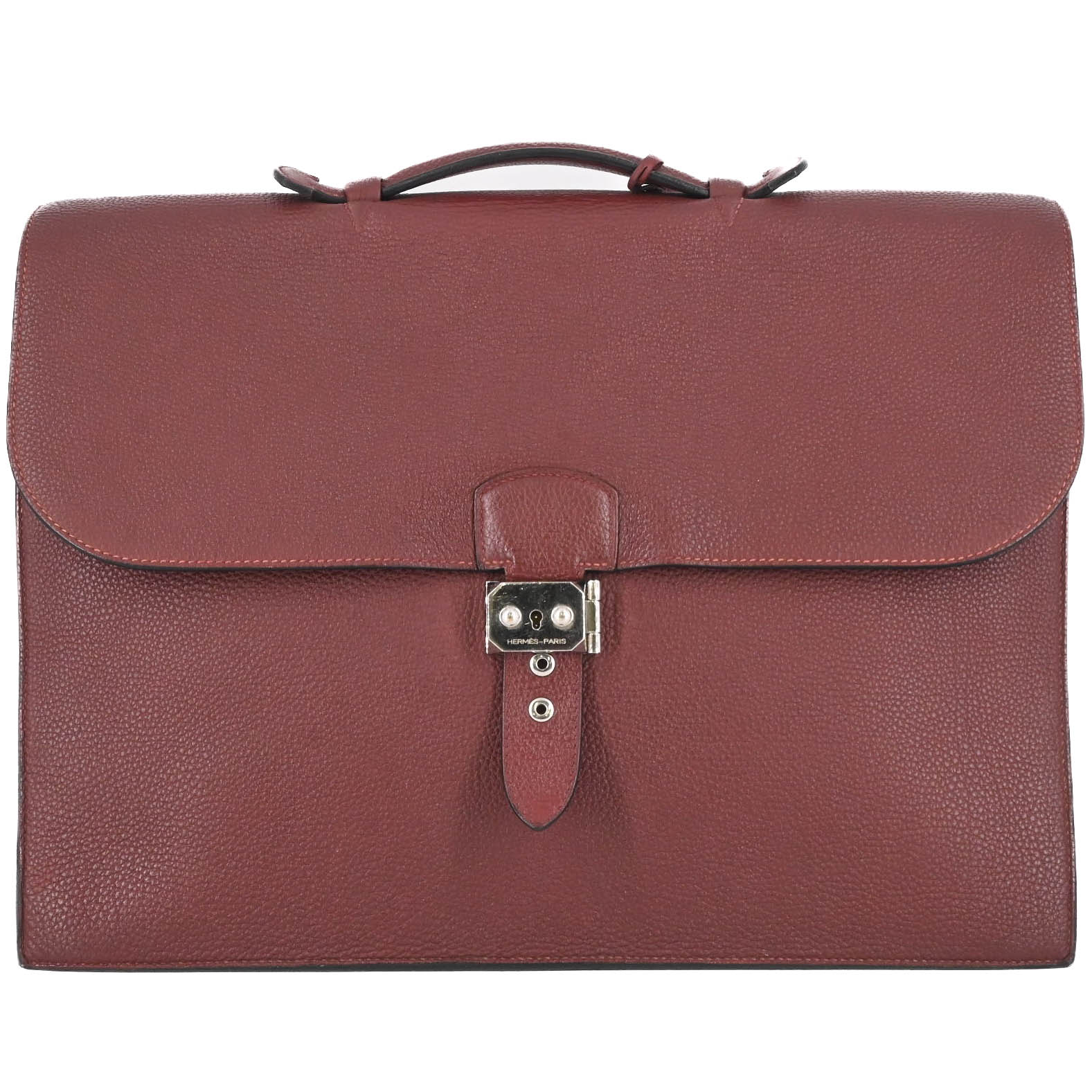 【美品】HERMES エルメス サックアデペッシュ 41 書類 ビジネスバッグ ブリーフケース トゴ レザー ルージュアッシュ ボルドー #□Q