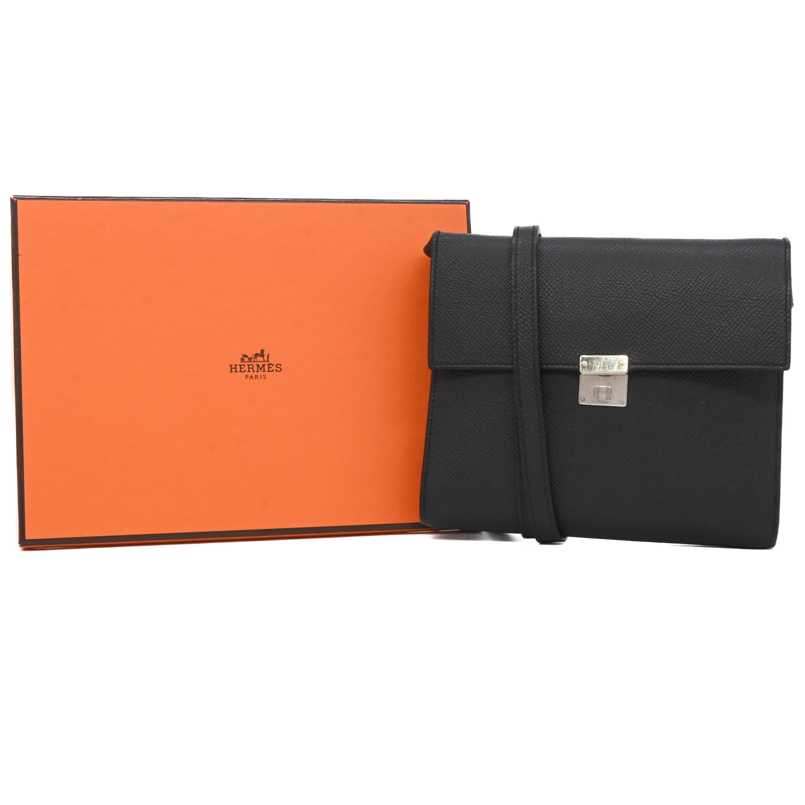 HERMES エルメス クリック 16 ミニ ショルダーバッグ ポーチウォレット ヴォーエプソン レザー ブラック #C