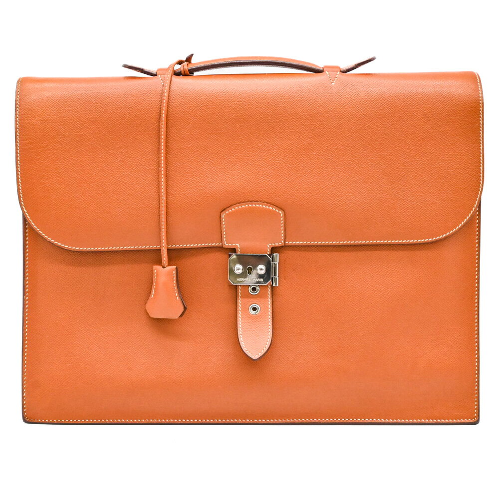 【美品】HERMES エルメス サックアデペッシュトゴ 38 トリヨンクレマンス 書類 ビジネスバッグ ブリーフケース コニャック ブラウン ＃□I