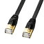日用品 サンワサプライ CAT7ウルトラフラットLANケーブル(10m、ブラック) KB-FLU7-10BK