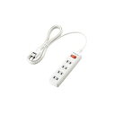生活関連グッズ 一括スイッチ付 雷ガードタップ T-K3A-2425WH