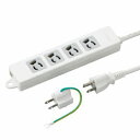 便利雑貨 YAZAWA 取り付け穴付抜け止めタップ4個口 Y02EJNP405WH2PA 電源タップ PCアクセサリー 関連OAタップ 生活家電 家電