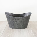 花 関連商品 ブリキ製植木鉢 GMシップオーバル 31x18.5x18.5cm 穴有り 2個入り