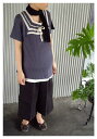 夏セール 値下げ 在庫処分マタニティウェアー マタニティTシャツ ブラウス 特価!NICE CLAUPマタニティキャミソールつき針抜きリブ半袖カットソー【あす楽対応】