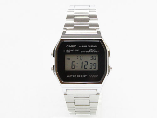 CASIO “STANDARD” A158WEA-1JF シルバー/ブラック [カシオ スタンダード デジタル] 【SBZcou1208】