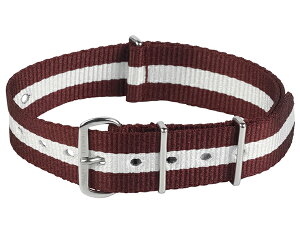 SMART TURNOUT Regiment Watch Strap “Harvard” バーガンディー/ホワイト [ ハーバード レジメントストラップ ウォッチベルト]【メール便送料無料キャンペーン中】