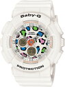 逆輸入 カシオ CASIO Baby-G BA-120LP-7 レオパード 豹 ベビージー レディース デジタル アナログ ウォッチ 腕時計 ホワイト