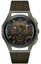 BULOVA 98A231 ブローバ メンズ クロノグラフ ウォッチ 時計 ハイパフォーマンスクォーツ スケルトン ブラウン レザーベルト