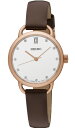 SEIKO SUR698 日本未発売 逆輸入 セイコー レディース ウォッチ レザーベルト 11P ダイヤモンド ローズゴールド【送料無料】【代引手数料無料】