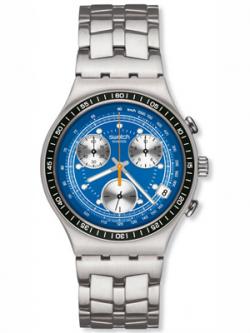 【送料、代引手数料無料】待ってでも欲しい！希少!! レア!! スウォッチ (Swatch) IRONY Mar Azulo クロノグラフ 腕時計 ブルー YCS490G