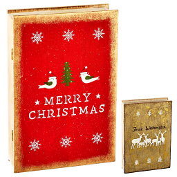 [XSS]クリスマス 飾り <strong>アドベントカレンダー</strong> ブック 本 [レッド/ ゴールド] [SE18-500-4] 高さ26cm [木製 ナチュラル ウッド 北欧 雑貨 置物 calenadar インテリア オブジェ パーティー グッズ 雪だるま トナカイ X'mas christmas]